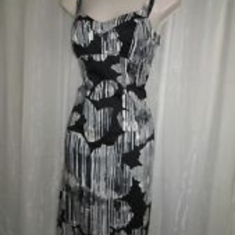 Black and white summer floral tank dress.